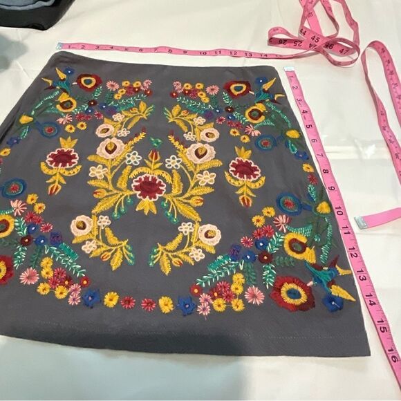 Umgee small lined skirt, embroidery flowers boho  work date concert - Picture 11 of 15